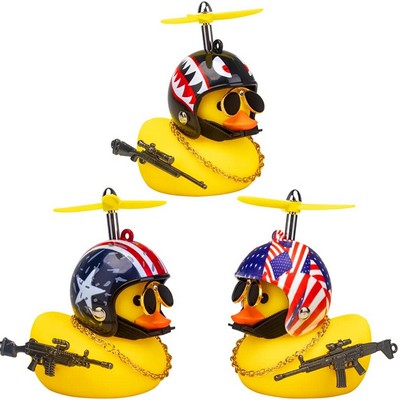 Car Rubber Duck Cute Yellow Wind-Breaking Ducks Dashboard Decorations Small Ornaments with Propeller