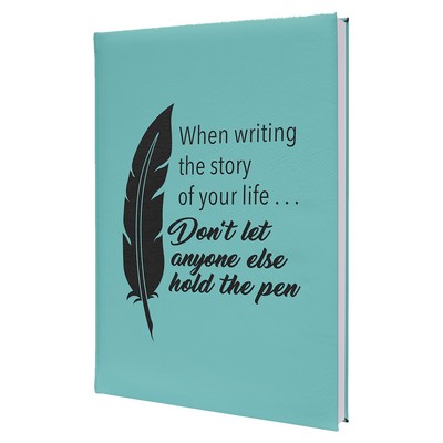 7" x 9.75" Teal Leatherette Journal with Lined Notepad