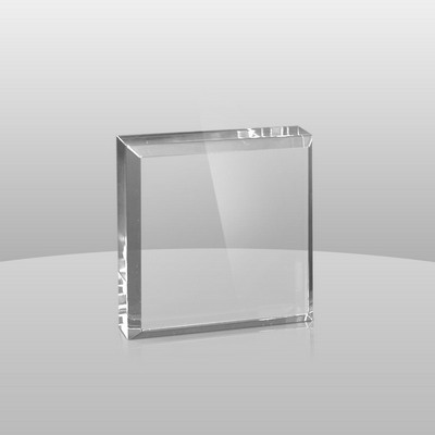 Clear Paperweight (3 1/4"x3 1/4"x3/4")