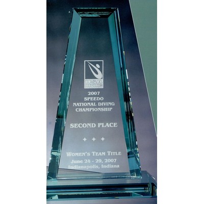 14" Jade Crystal Tower Award