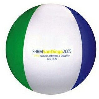 Inflatable Blue/Green/White Beach Ball (16")