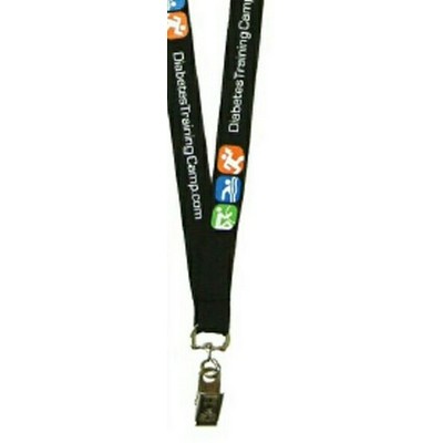 1/2" Wide Woven Polyester Silk Screened Lanyard (12Mm)