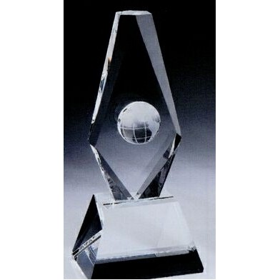 Small Crystal Diamond Globe Award (3-1/8"x2-3/8"x7")