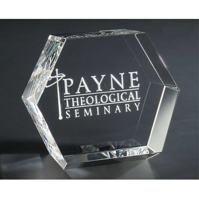 Evora Optic Crystal Paperweight (3¼"x2¾")