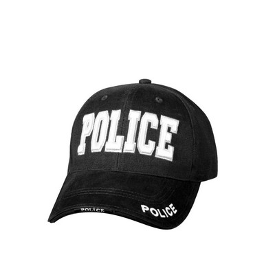 Black Police Deluxe Low Profile Insignia Cap