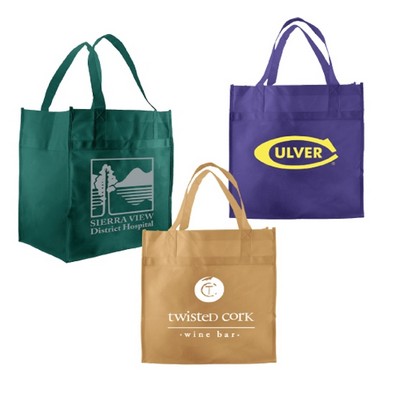 Dark Green Non-Woven Econo Grocery Tote Bag