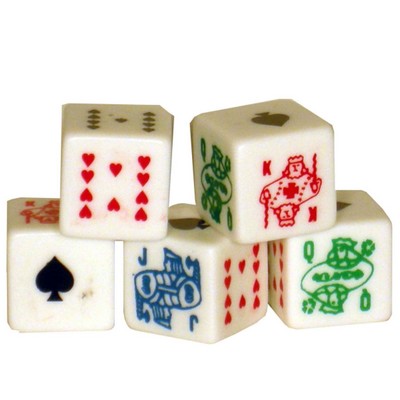 5/8" Custom Poker Dice Set/ Opaque