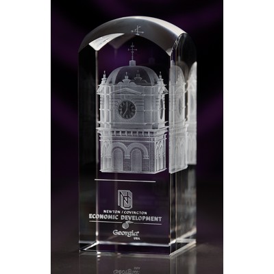 Crystal Dome Top Rectangle Award (3"x7 1/8"x3")