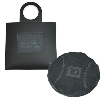 Single Pack Round Slate Coaster