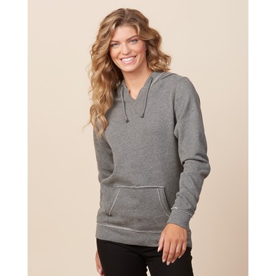 Enza Ladies V-Notch Fleece Pullover Hood