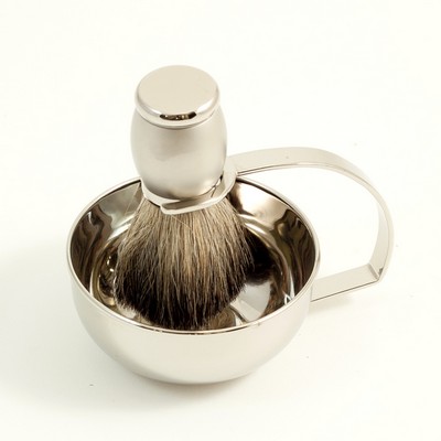 Chrome Soap Dish & Badger Brush