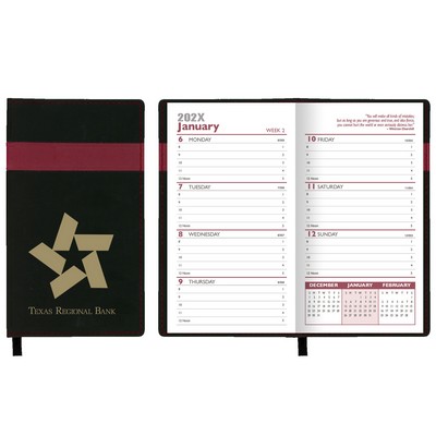 Joliett Series Soft Cover 2 Tone Vinyl Weekly Planner (no Map) / 1 Color