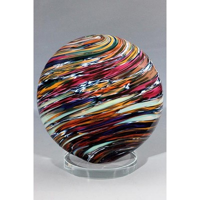 Jupiter Cloud Art Glass Sculpture w/ Glass Base (4"x4.25")