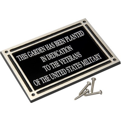 Cast Aluminum Outdoor Award Plaque-6"x8" Black/Silver