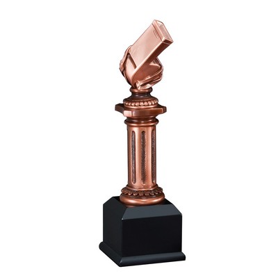 Whistle - Electroplated Bronze Resin Pedestal - 10 1/2" Tall