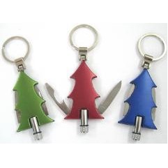 Multi-Functional Christmas Tree Bottle Opener w/Knife & Flashlight