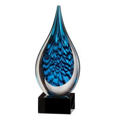 10" Teardrop Art Glass Award