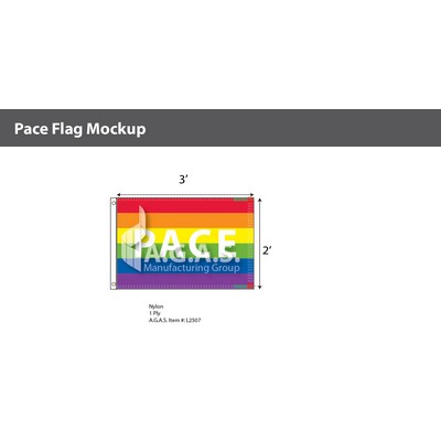 Rainbow Pace Flag 2'X3'