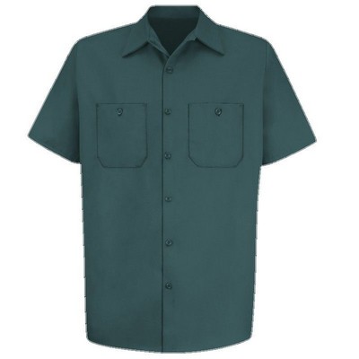 Red Kap™ Men's Short Sleeve Wrinkle Resistant Cotton Work Shirt - Spruce Green