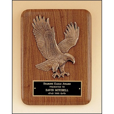 American Walnut Plaque with Bronze Eagle Casting, 7x 9"