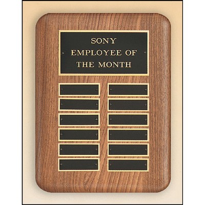 Walnut Perpetual 12 Plate Plaque (9" x 12")