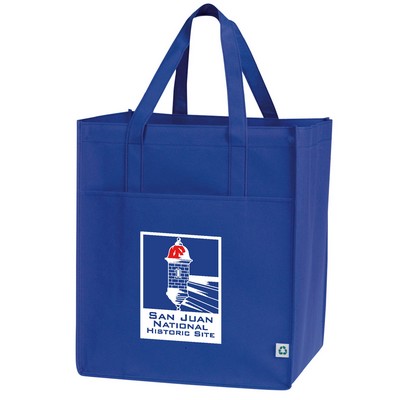 90 GSM Non-Woven Reusable Tote Bag w/ Handles,Drop-in Board