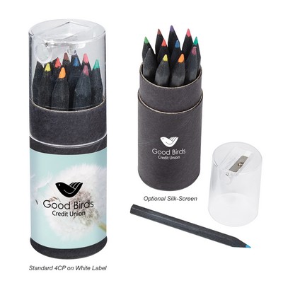 Blackwood 12-piece Colored Pencil Set In Tube With Sharpener