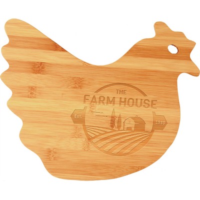 Bamboo Hen Shape Cutting Board, 13 1/2" x 10 7/8"