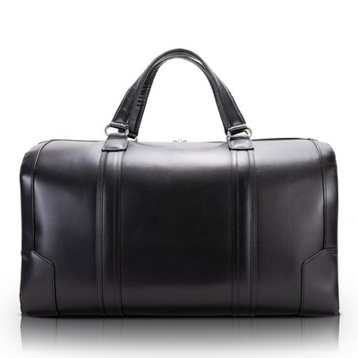 KINZIE | 20" Black Leather Carry-All Duffel | McKleinUSA