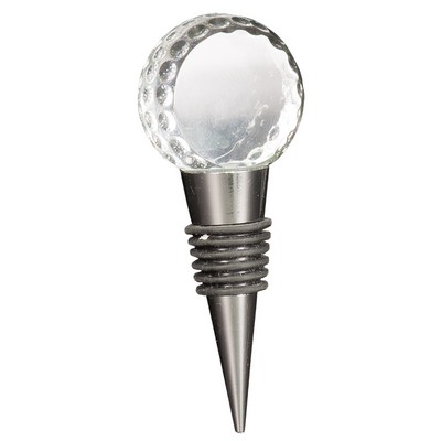 4" Crystal Golf Ball Wine Stopper