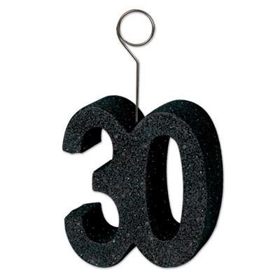 Glittered "30" Photo/ Balloon Holder