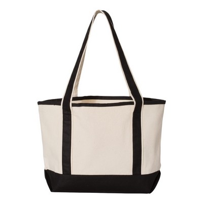 Q-Tees® Small Canvas Deluxe Tote Bag (Blank)