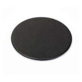 4" Classic Black Leatherette Round Coaster w/Thin Metal Core