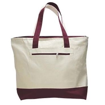 Q-Tees Zipper Tote w/Color Handles