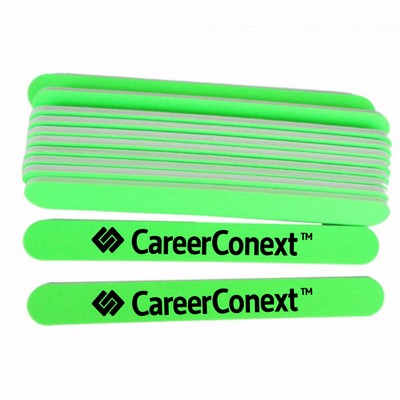 NEON GREEN Emery Board Standard Size Nail File 4.6" x .5"