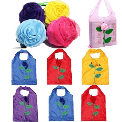 Rose Flower Foldable Shopping Tote Bag