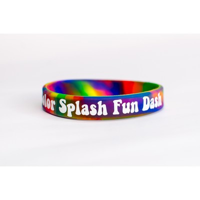 1/2 Inch Swirl Printed Silicone Wristbands