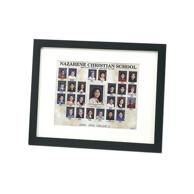 Black wood picture frame with white matting. Picture size 8" x 10"