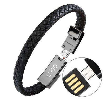 Luxury Leather Bracelet Data Cable And Charging Cable