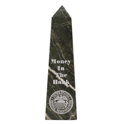 Small Jade Leaf Green Marble Obelisk Pinnacle Award