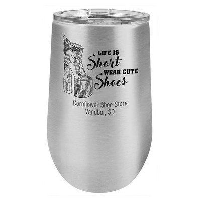 16 Oz. Wine Tumbler - Silver