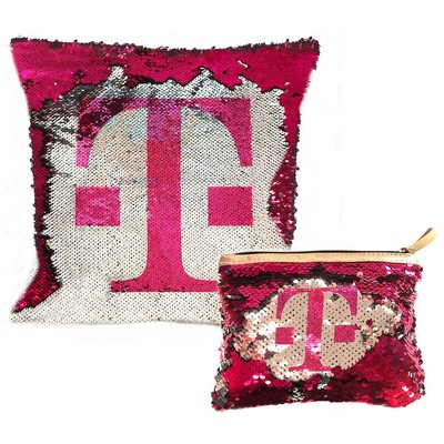 Reverse Sequin Pillow and Cosmetic Bag Combo Bonus Buy