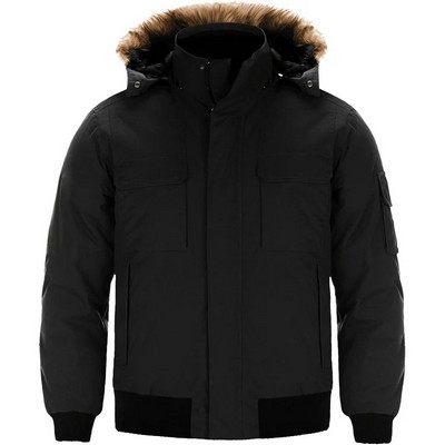 Intense Men's Cold Weather Bomber Jacket w/Detachable Hood