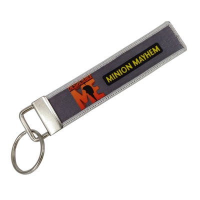 5" x 1 1/4" Fabric Key Chain with Full Color Wrapped Logo