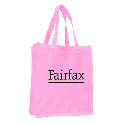 Light Pink Canvas Shopping Tote with Gusset--1-Color Imprint