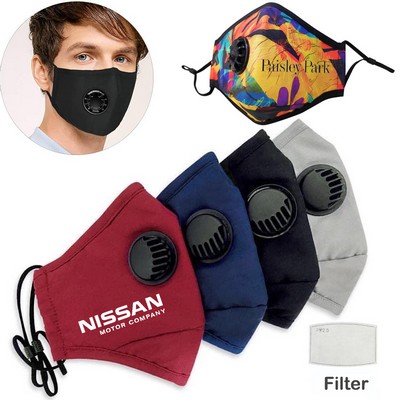 4 Ply Sublimated Reusable Mask w/ Carbon Filter and Valve