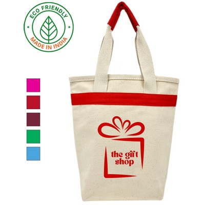 Gift & Wine Bag Eco Friendly Canvas Tote Green Red