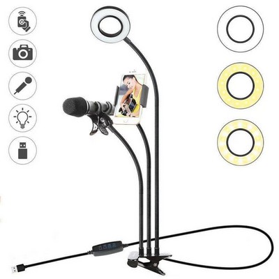 Selfie Ring Light Smartphone Mic Holder