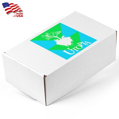 Screen Printed White Corrugated Medium Box or Mailers, Gifting & Kits