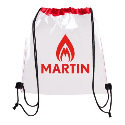 Clear Waterproof Stadium Drawstring Backpack